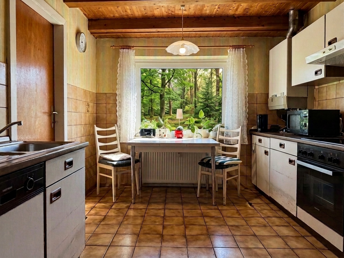 Küche mit Ausblick zum Garten - Objekt 9784
