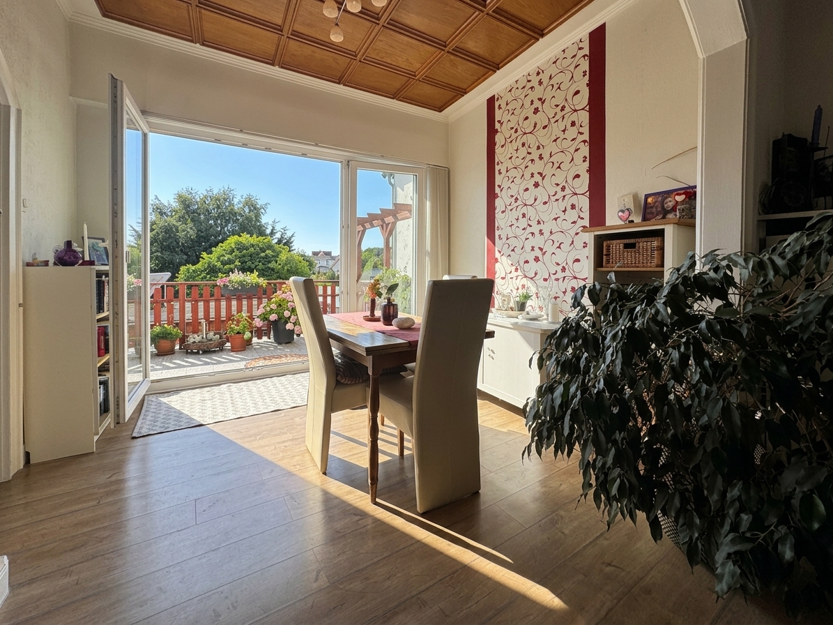 Wohn- und Esszimmer mit Zugang zur Terrasse Wohn- und Esszimmer mit Zugang zur Terrasse - Objekt 9801