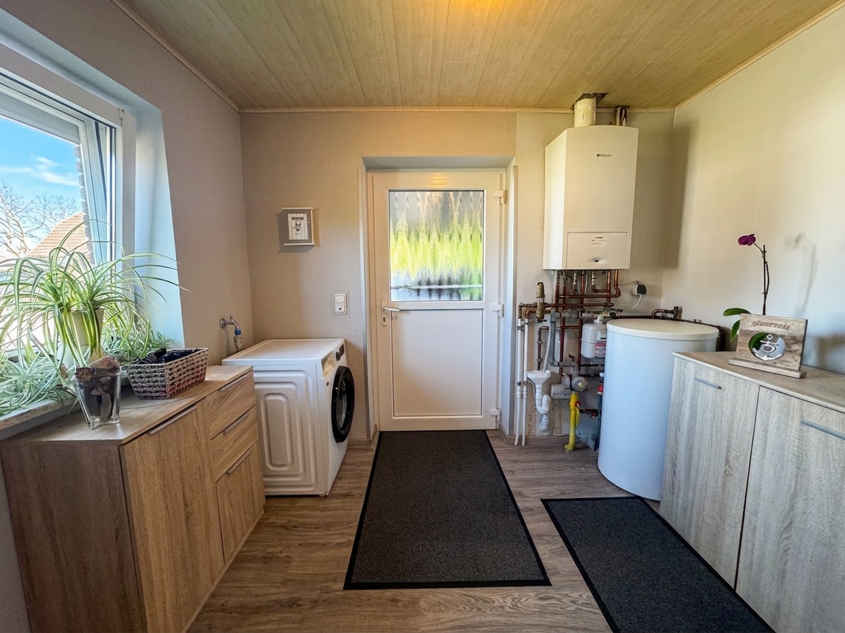 Hauswirtschaftsraum mit viel Stauraum und Zugang direkt zum Carport Hauswirtschaftsraum mit viel Stauraum und Zugang direkt zum Carport - Objekt 9814