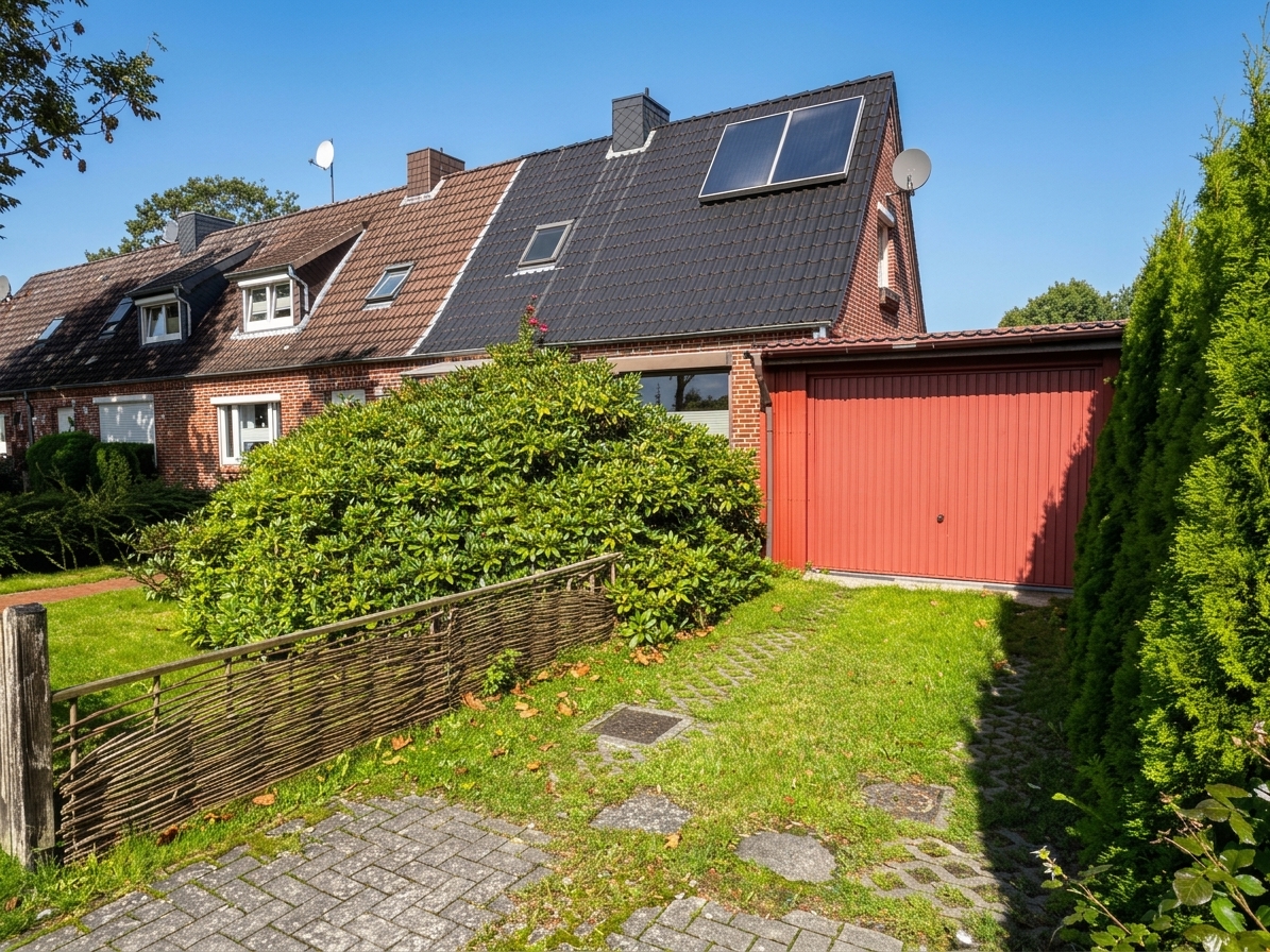 Hausansicht mit Garage Hausansicht mit Garage - Objekt 9833
